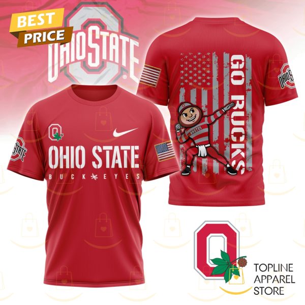 Ohio State Buckeyes Football – Go Bucks 3D T-Shirt