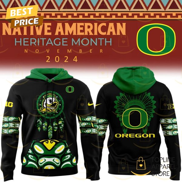 Oregon Ducks Football 2024 Native American Heritage Month Hoodie