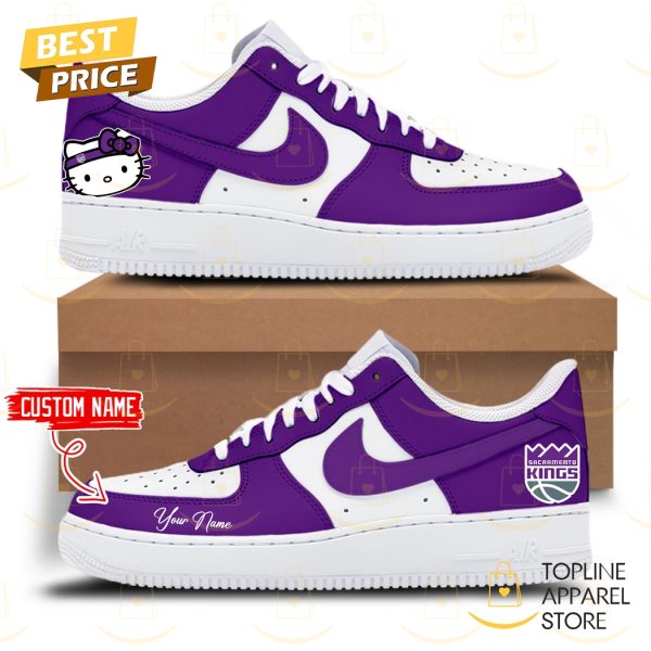 Personalized Sacramento Kings x Hello Kitty Air Force 1