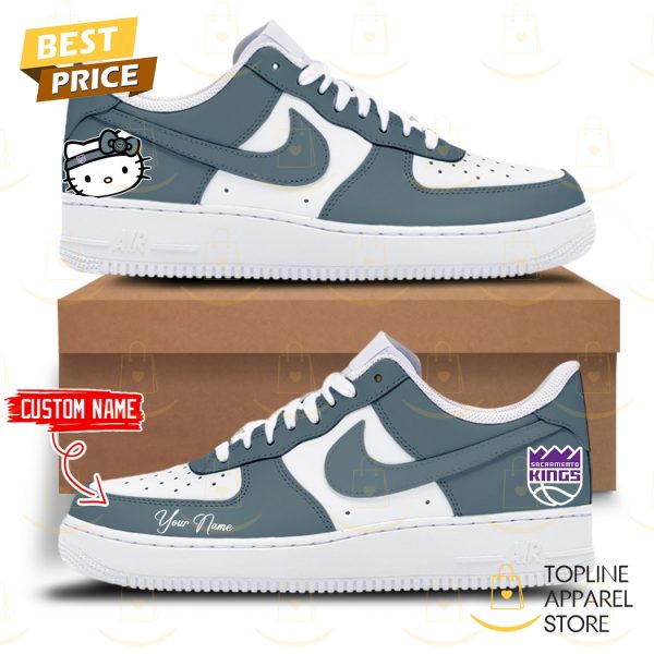 Personalized Sacramento Kings x Hello Kitty Logo Air Force 1