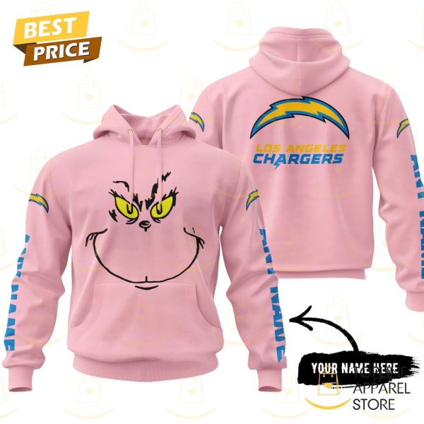 Personalized The Grinch x Los Angeles Chargers Hoodie – Pink