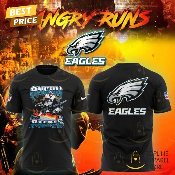 Philadelphia Eagles 2024 Angry Runs Saquon Barkley 3D T-Shirt