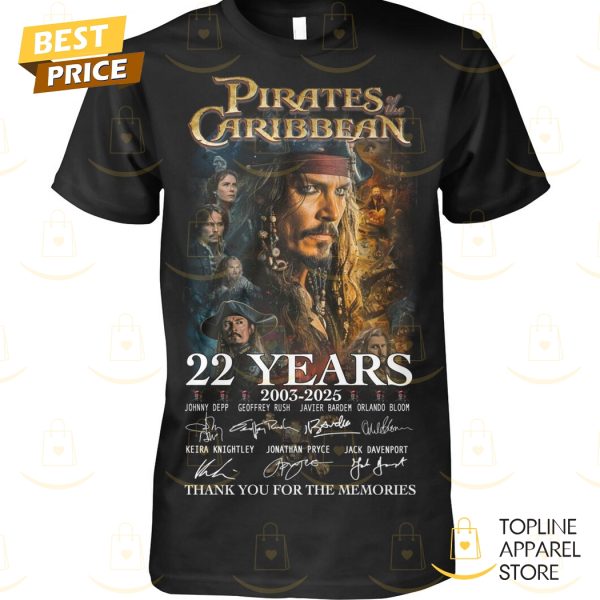 Pirates Of The Caribbean 21st Anniversary 2003-2024 Signature Thank You For The Memories Unisex T-Shirt