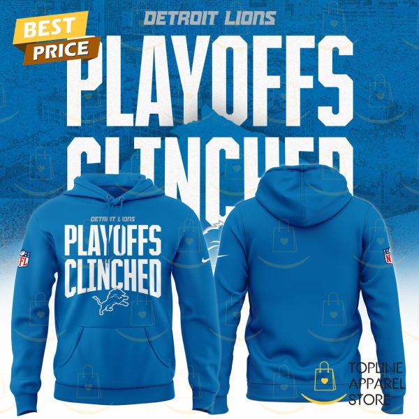 Playoffs Clinched Detroit Lions Design Hoodie – Blue