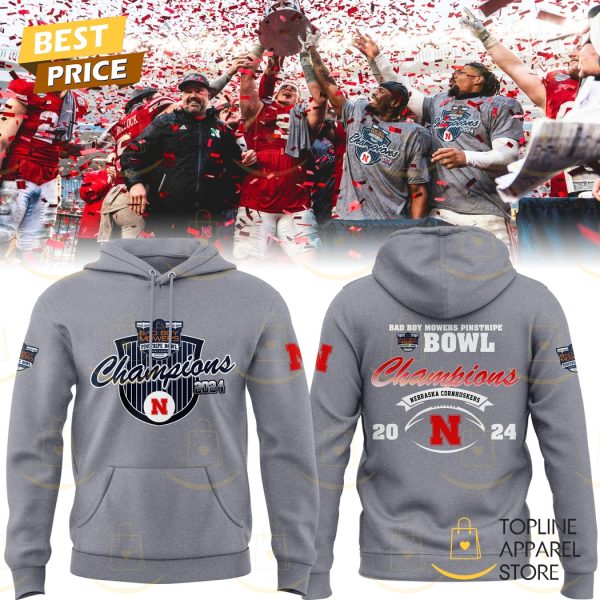 Nebraska Cornhuskers Football Champions Bad Boy Mowers Pinstripe Bowl Hoodie