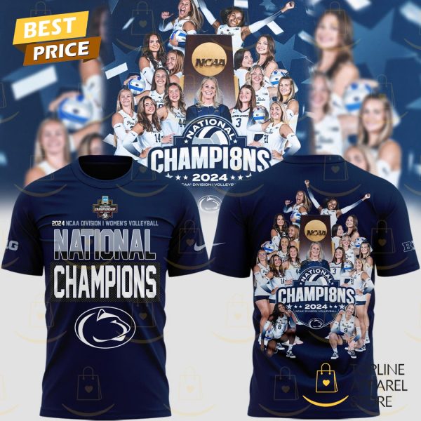 2024 National Champions Penn State Nittany Lions Volleyball 3D T-Shirt – Blue