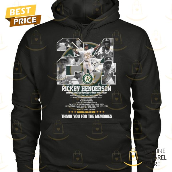 Oakland Athletics Rickey Henderson 1958-2024 Thank You For The Memories Signature Unisex T-Shirt