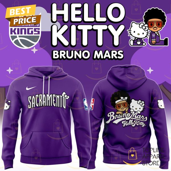 Sacramento Kings x Bruno Mars And Hello Kitty Collab Hoodie