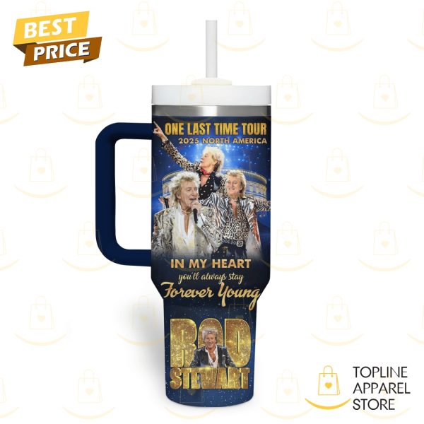 Personalized Rod Stewart One Last Time Tour 2025 North America Tumbler With Handle And Straw