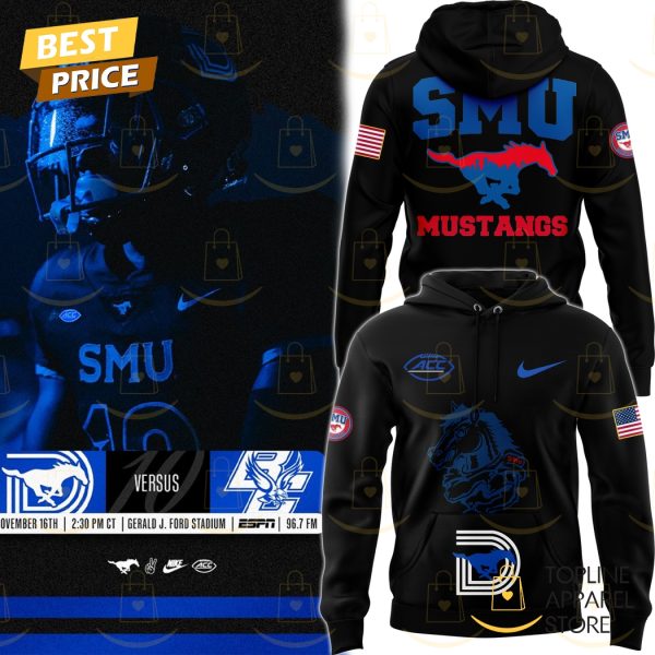 SMU Mustangs Football Dark Mode Design Hoodie