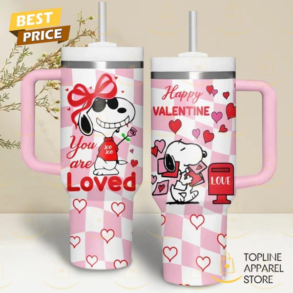 Snoopy Happy Valentina Tumbler With Handle And Straw