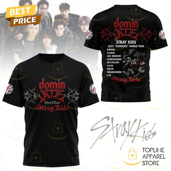 Stray Kids Dominate World Tour Signature 3D T-Shirt