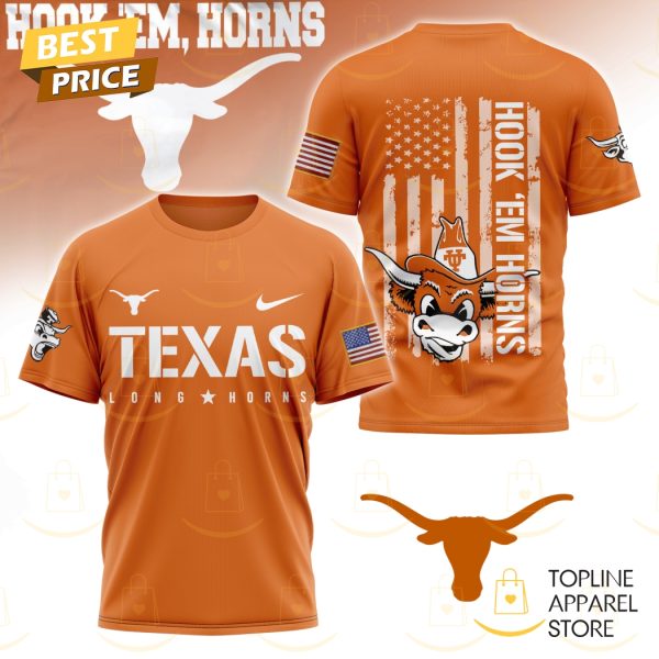 Texas Longhorns Football – Hook Em Horns 3D T-Shirt