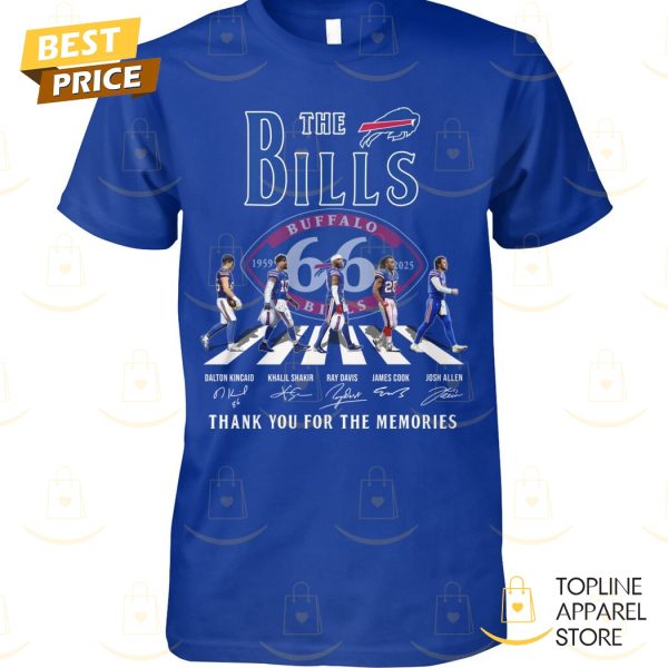 The Buffalo Bills 66 Year 1959-2025 Signature Thank You For The Memories Unisex T-Shirt