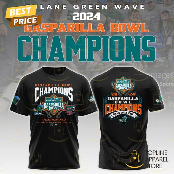 Tulane Green Wave Gasparilla Bowl Champion 2024 3D T-Shirt