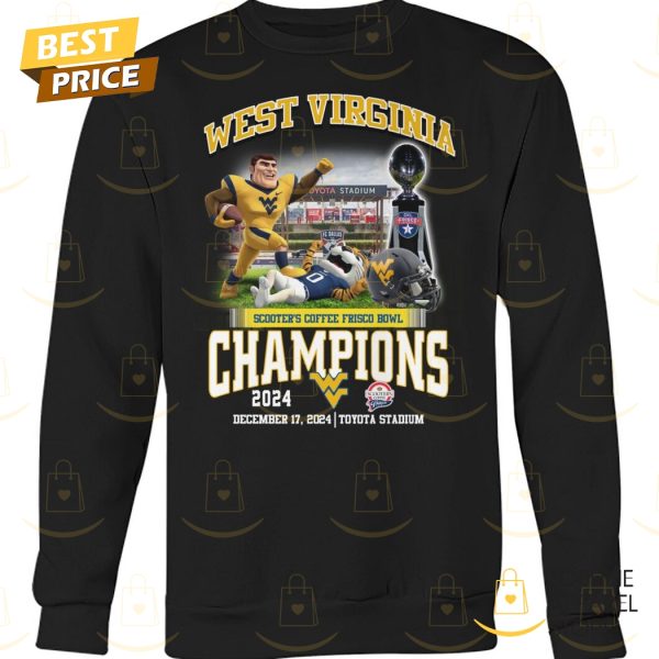 West Virginia Mountaineers Scooter Coffee Frisco Bowl Champions 2024 Unisex T-Shirt