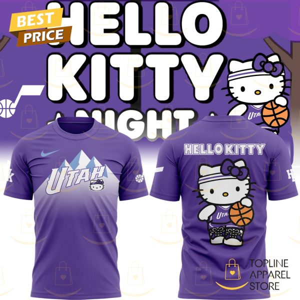 Utah Jazz Basketball x Hello Kitty Night 3D T-Shirt