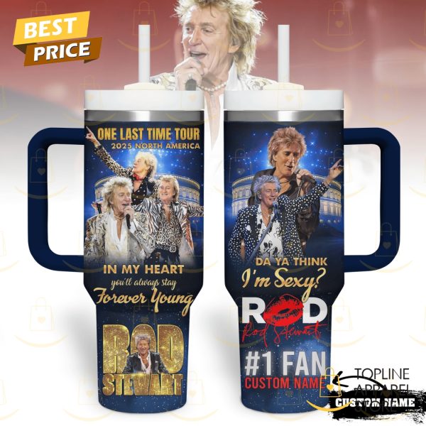 Personalized Rod Stewart One Last Time Tour 2025 North America Tumbler With Handle And Straw