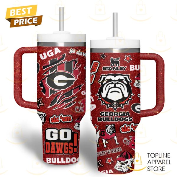 Georgia Bulldogs Sic Em Go Dawgs Tumbler With Handle And Straw