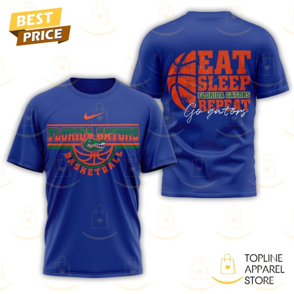 Florida Gators Basketball – Eat Sleep Florida Gators Repeat 3D T-Shirt