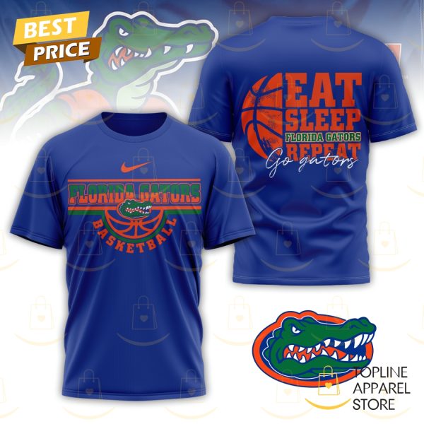 Florida Gators Basketball – Eat Sleep Florida Gators Repeat 3D T-Shirt