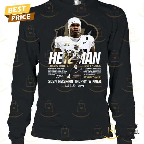 Travis Hunter Colorado Buffaloes 2024 Heisman Trophy Winner Signature Unisex T-Shirt