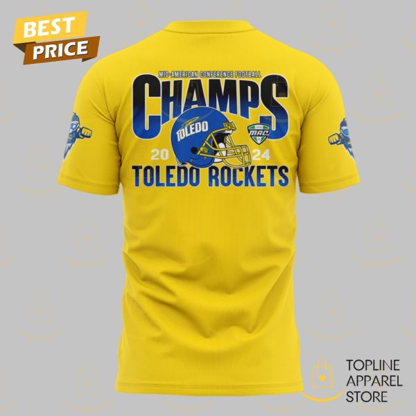 Toledo Rockets Football 2024 GameAbove Sports Bowl Champions 3D T-Shirt – Gold