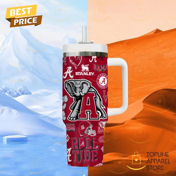 Alabama Crimson Tide – Roll Tide Tumbler With Handle And Straw