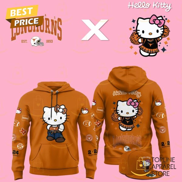 Texas Longhorns x Hello Kitty Logo Design Hoodie