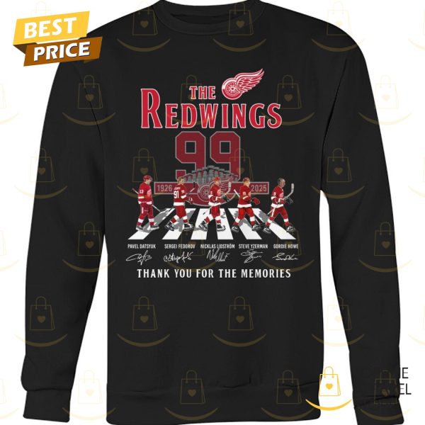 The Detroit Red Wings 1926-2025 99 Years Signature Thank You For The Memories Unisex T-Shirt