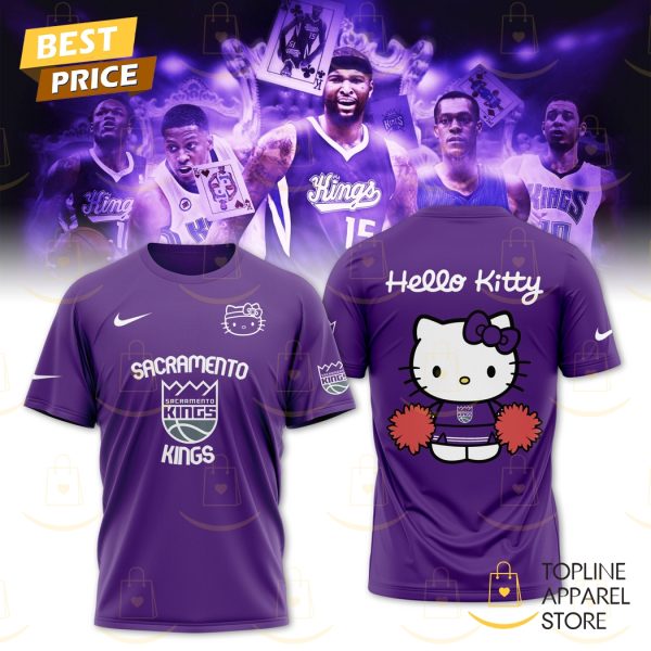 Sacramento Kings x Hello Kitty Logo 3D T-Shirt