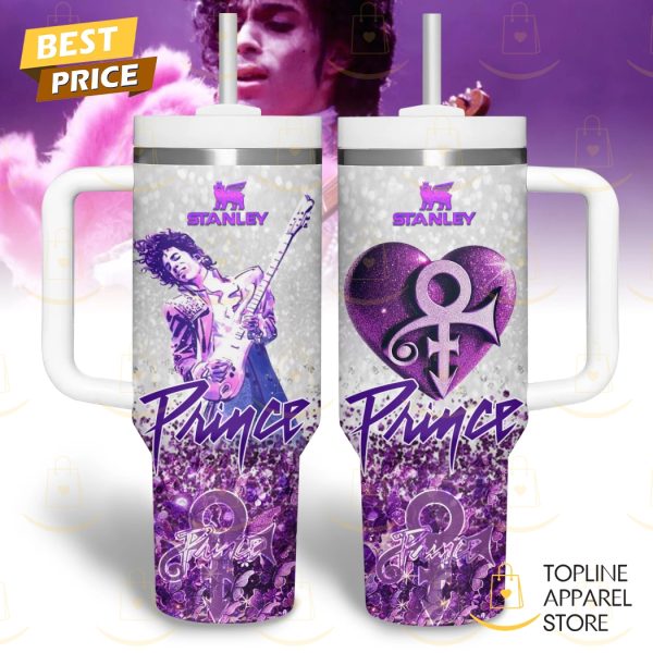 Prince Purple Rain Tumbler With Handle And Straw