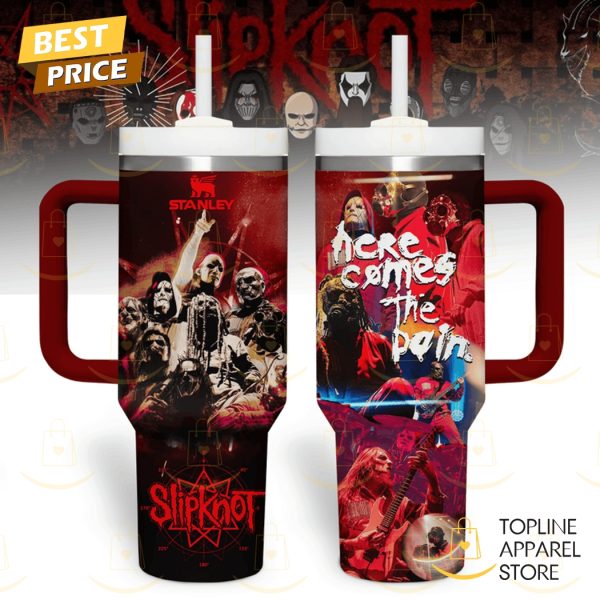 Slipknot Here Comes The Pain Tumbler With Handle And Straw