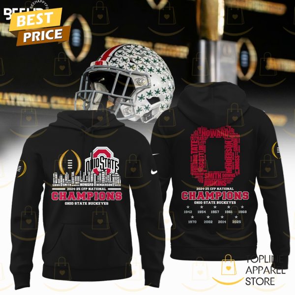 2024-25 CFP National Championa Ohio State Buckeyes Hoodie – Black