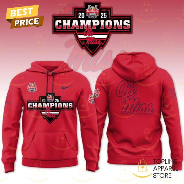 2025 Gator Bowl Gameday Ole Miss Rebels Hoodie – Red