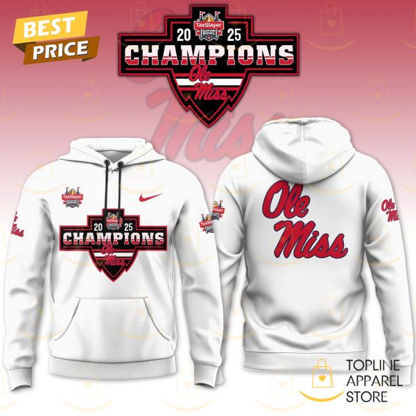 2025 Gator Bowl Gameday Ole Miss Rebels Hoodie – White