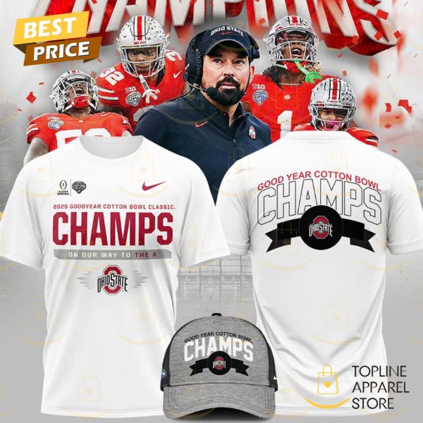 2025 Good Year Cotton Bowl Classic Champs On Our Way To The A Ohio State Buckeyes 3D T-Shirt