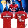 2025 Ole Miss Rebels Taxslayer Gator Bowl Champions 3D T-Shirt – White