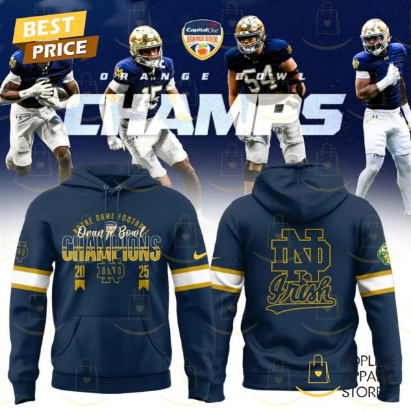 2025 Orange Bowl Champions Notre Dame Fighting Irish Football Hoodie