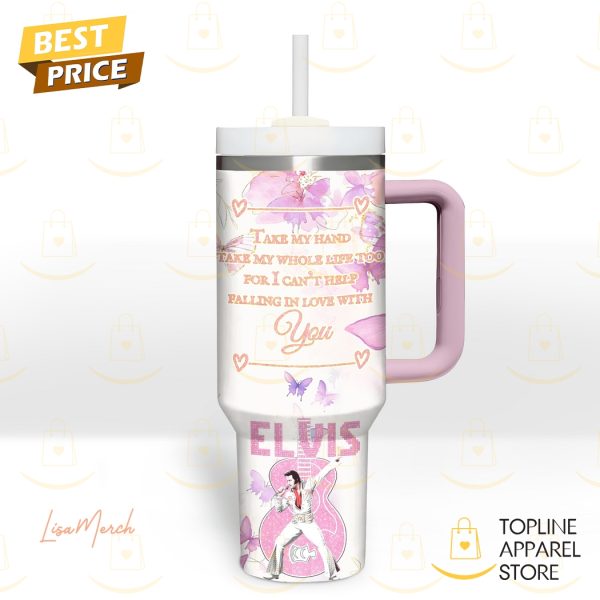 Elvis Presley Long Live The King Tumbler With Handle And Straw