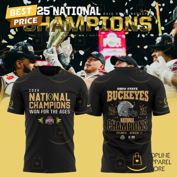 Ohio State Buckeyes 2024 National Champions Won For The Ages Atlanta – Gergia 3D T-Shirt