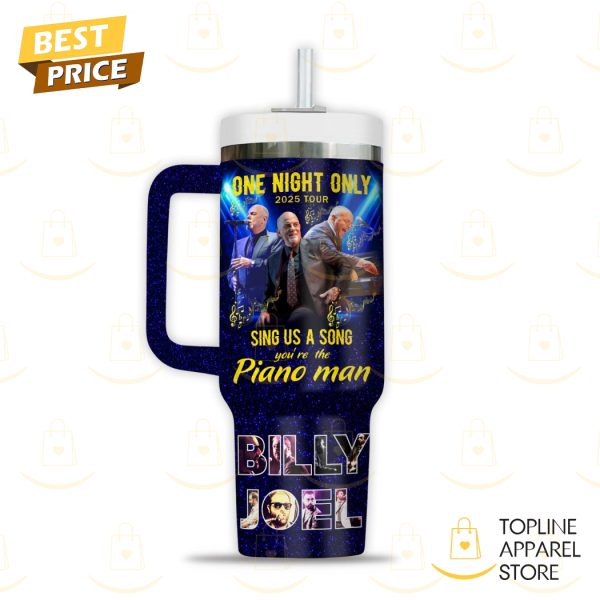 Personalized Billy Joel One Night Only 2025 Tour Tumbler With Handle And Straw