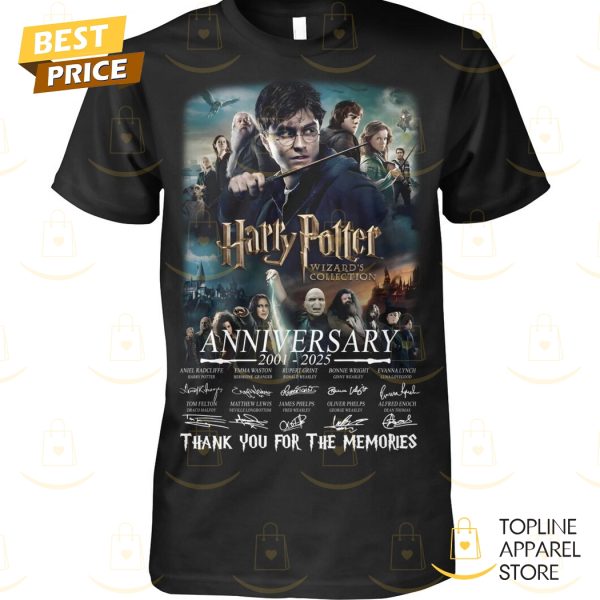 Harry Potter Wizard Collection Anniversary 2001-2025 Signature Thank You For The Memories Unisex T-Shirt