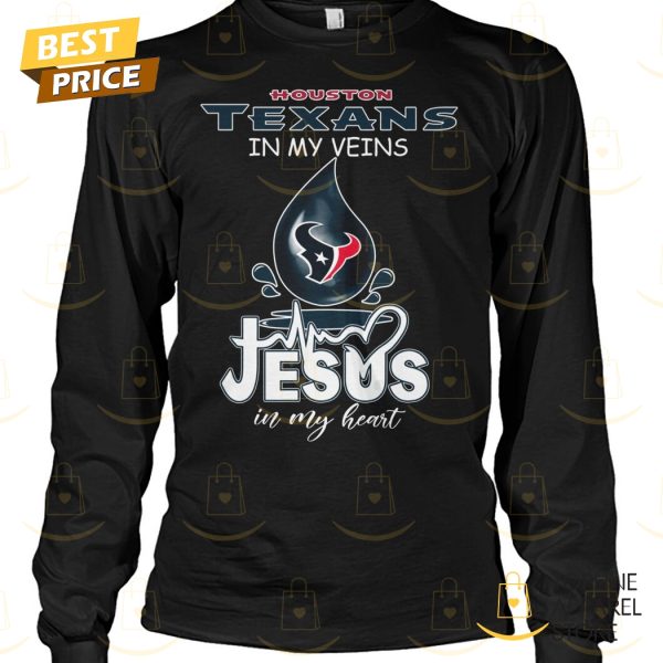 Houston Texans In My Veins Jesus In My Heart Unisex T-Shirt