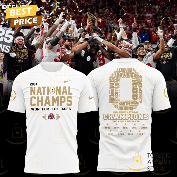 Ohio State Buckeyes 2025 National Champions Won For The  Ages 3D T-Shirt – White