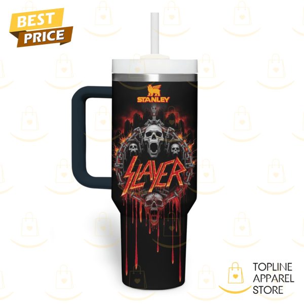 Slayer – Raining Blood Tumbler With Handle And Straw