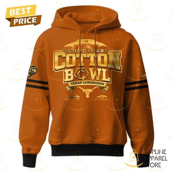 Texas Longhorns Cotton Bowl Champions 2025 Goodyear Hoodie – Orange