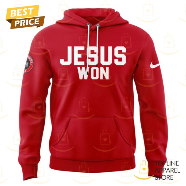 Ohio State Buckeyes Football Jesus Won Red Hoodie