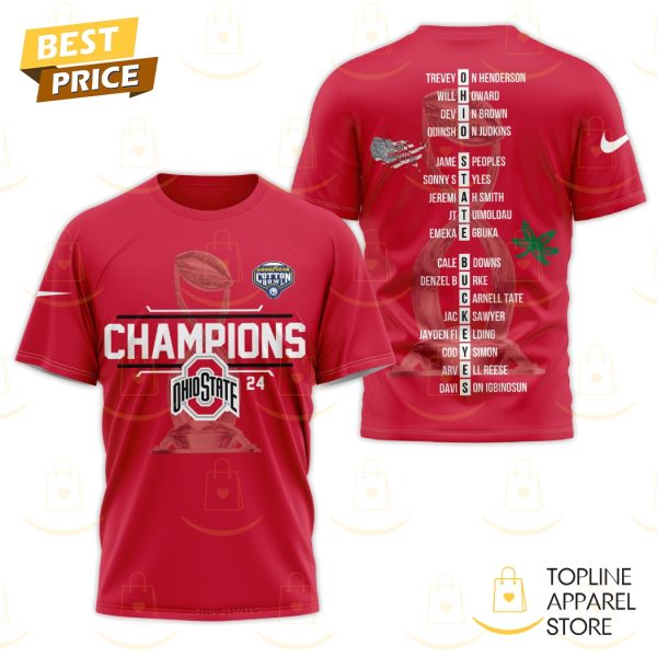 Champions Ohio State Buckeyes 2024 3D T-Shirt