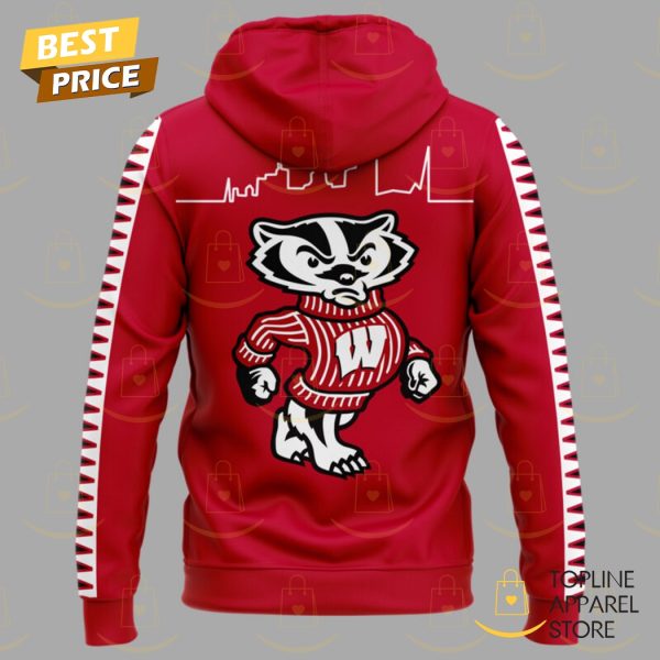 Wisconsin Badgers Basketball Design Zip Hoodie – Red